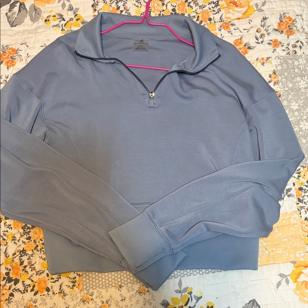 Light Slate Blue Quarter-Zip Pullover Sweatshirt